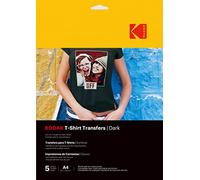 KODAK T-Shirt Transfers - Trasferimento su Maglietta da Creare e Personalizzare, Carta Termoadesiva di Alta Qualità, Software Incluso, Lunga Durata e Resistenza allo Sbiadimento - Nero