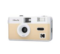 KODAK Ultra F9 - Fotocamera in argento riutilizzabile da 35 mm, obiettivo fisso da 31 mm F/9, flash incorporato, ricarica semplice, riavvolgimento manuale, ideale per interni, colore: beige