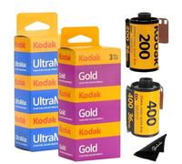 Kodak Ultramax 400 35mm Film 3 Pack & Kodak Gold 200 35mm Film Bundle 3 Pack (6 rotoli totali) 36 exp per fotocamera 35mm Film 35mm - Kodak Film- Balveli Panno in microfibra - Rotolo di pellicola 35