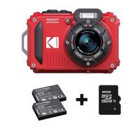 Kodak Waterproof PixPro WPZ2 rosso zoom 4x, WiFi + batteria extra + scheda di memoria da 16 GB | ✅ Garanzia di 5 anni