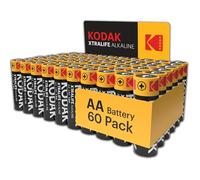 Kodak XTRALIFE Batteria Alcalina AA, 60 Pezzi, Nero