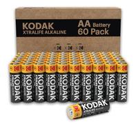 Kodak XTRALIFE Batteria Alcalina AA, 60 Pezzi, Nero