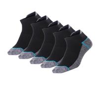 Kodal Calzini sportivi in rame alla caviglia che eseguono il controllo degli odori di assorbimento dell'umidità per i piedi sudati, Nero/Blu - 5 paia, 10-14