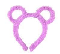 Kodbww Cerchietto invernale da donna in peluche spesso, con orecchie da orso, per trucco, bandana viola