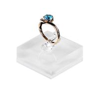Kodbww Moda Trasparente Acrilico Gioielli Titolare Cristallo Quadrato per Anello di Stoccaggio Titolare Anello di Barretta Clip Display Supporto S Bianco 1