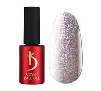 Kodi Professional Base Coat - Smalto Semipermanente Unghie Gel - Cover Base Gel Transparente - Crystal Drops Reflective Flakes - 03 - Smalti Semipermanenti per Unghie Scintillio UV LED - 7 ml