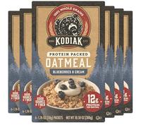 Kodiak - Confezione di farina d'avena istantanea, mirtilli e crema, ad alto contenuto proteico, 100% cereali integrali, 6 scatole con 6 pacchetti (36 confezioni)