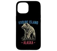 Kodiak Island Alaska USA Grizzly Bear Design stile vintage Custodia per iPhone 15