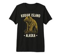 Kodiak Island Alaska USA Grizzly Bear Design Stile Vintage Maglietta Premium