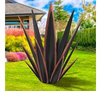 KODIBO, Grande scultura rustica di pianta di agave in metallo per cortile esterno, decorazione per la casa, statua da giardino, agave in metallo dipinta a mano, ornamenti per prato esterno, colore