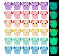 kodivenj 36 mini axolotl in resina, 6 colori luminosi, piccoli e piccoli, in plastica, si illuminano al buio, mini animali in resina per casa delle bambole, giardino, micro paesaggi, accessori per