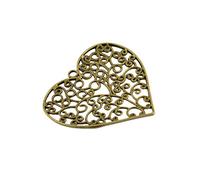 Kodxylytix 6 ciondoli a forma di cuore in filigrana in bronzo anticato, per collane fai da te