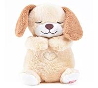 Kögler 45239 - Cane Peluche Che Respira, Alto Circa 26 cm, con movimenti di respirazione e Funzione di Illuminazione premendo Un Pulsante, con Musica di Ninna Nanna per Neonati e Bambini, a Batteria