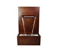 KÖHKO® Fontana a cascata con illuminazione a LED, altezza 100 cm, in acciaio corten 31008