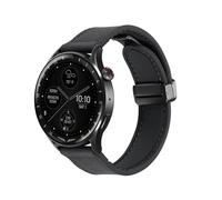 Koelaa 20mm Cinturini Compatibile con Garmin Approach S50/Venu/Venu Sq 2/2 Plus/Sq Music/Vivoactive 5/Vivoactive 3/Garminmove 3, Silicone+Pelle Cinturino Cinturino con Chiusura Magnetica-Nero
