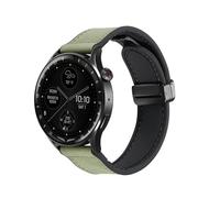 Koelaa 22mm Cinturini Compatibile con Amazfit Bip 5/Cheetah/Cheetah Pro/GTR 4/3 Pro/2 eSIM/2e/Pace/Stratos 3, Silicone + Pelle Cinturino Cinturino con Chiusura Magnetica-Verde Scuro