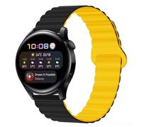 Koelaa 22mm Cinturino Magnetico Compatibile con Amazfit Bip 5/Cheetah/Cheetah Pro/GTR 4/3 Pro/2 eSIM/2e/Pace/Stratos 3, Sportivo, Cinturino Magnetiche in Silicone Morbido e Traspirante-Nero+Giallo