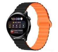 Koelaa 22mm Cinturino Magnetico Compatibile con Amazfit Bip 5/Cheetah/Cheetah Pro/GTR 4/3 Pro/2 eSIM/2e/Pace/Stratos 3, Sportivo, Cinturino Magnetiche in Silicone Morbido e Traspirante-Nero+Arancione