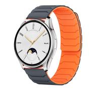 Koelaa 22mm Cinturino Magnetico Compatibile con Garmin Forerunner 570 47mm/Forerunner 965/265/255/970/Venu 4-45mm/Venu 3, Bracciale di Ricambio in Silicone Morbido e Traspirante - Grigio + Arancione