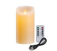 Koelaa Candele LED Ricaricabili con Telecomando - Candele Senza Fiamma con Timer, Effetto Tremolante, Ideali per Decorazioni Festive - 7.5 x 10 cm