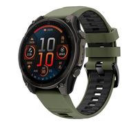 Koelaa Cinturino QuickFit in silicone da 22 mm, per Garmin Fenix 7/6/5/8 47 mm/7 Pro/6 Pro, per Garmin Epix Pro 47 mm, Descent G2/G1, Forerunner 955/945/965, Approach S60/S62, verde militare + nero