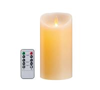 Koelaa Lvory - Candele a LED, batteria, senza fiamma, tremolanti, con telecomando, vera cera, temporizzazione, per Natale, Halloween, festival, decorazione, 7,5 x 15 cm