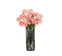 Koelaa Vaso in Acrilico Grigio Trasparente per Fiori - Vasi Cilindrici Infrangibili Decorativi, Portafiori Moderno per Interni/Esterni, Regalo Matrimonio/Casa/Ufficio, Centrotavola per Cena-10x25cm