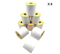Koem 8 rotoli da 500 Etichette Adesive Bianche Termiche Dirette 105x148 mm foro anima 40 mm compatibili per stampanti tipo Zebra Citizen Tsc (8)