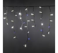 KOEM Stalattiti 4x0,70m 200 MaxiLED Bianco Ghiaccio con Flash Blu IP44 tenda [EEK: A]