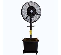 KOEM Ventilatore Nebulizzatore Magnum Nero Elettrico a Piantana Oscillante Raffrescatore Lunga Distanza a 3 Velocità con Serbatoio e Ruote per Uso Civile e Industriale (Ø 76 cm)