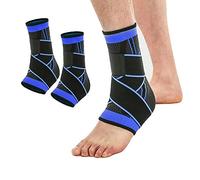 KOEMCY 1 Paio Cavigliera Sportiva per Distorsione, Uomo e Donna Cavigliera Ortopedica per Tendine Achille e Fascite Plantare, Stabilizza i Legamenti, Allevia il Gonfiore del Dolore (Blu)