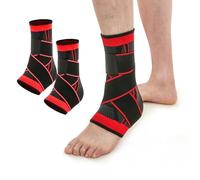 KOEMCY 1 Paio Cavigliera Sportiva per Distorsione, Uomo e Donna Cavigliera Ortopedica per Tendine Achille e Fascite Plantare, Stabilizza i Legamenti, Allevia il Gonfiore del Dolore (Rosso)