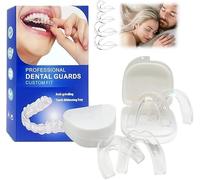 KOEMCY 4 Pezzi Bite Dentale Notturno Professionale Anti Russamento Protezione Denti Trasparente Termoplastico Personalizzabile Custodia Inclusa