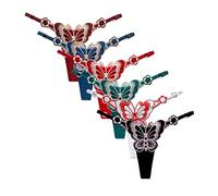 KOEMCY 5 Pezzi Set di Mutandine da Donna Slip Perizoma con Farfalla Ricamata Mutande Senza Cuciture Intimo Elegante Vita Bassa Culotte Comfort Quotidiano