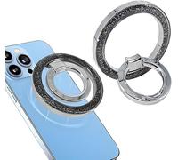 KOEMCY Anello Magsafe Ring Porta Cellulare Lucido Cavalletto Per Smartphone Magnetic Phone Stand Supporto Dita Cellulare Anello Magnetico Supporto Auto Magsafe Adesivo(Nero)