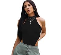 KOEMCY Body Donna Elegante Bodysuit Mock Turtle Neck Shapewear Jumpsuits Tops Contenitivo Modellante Shapewear Intimo Body Tinta Unita Uno Pezzo (Nero,M)