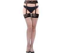 KOEMCY Collant Donna Reggicalze Hot Calze a Rete Autoreggenti in Pizzo Giarrettiera Eleganti Motivo a Diamante Velate moda Accessorio Glamour Resistenti
