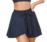 KOEMCY Gonna Tennis Donna con Pantaloncini Integrati Skort Sportiva Plissettata con Fiocco Gonnellino Padel Abbigliamento Sportivo Completo Tennis Pantagonna Traspirante Estiva