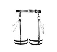 KOEMCY Imbracatura per Coscia in Pelle Punk Cintura Reggicalze Sexy Imbracatura Harness Gothic Giarrettiera Regolabile Pancia Cintura Strappy Gamba Catena per Donne Ragazze