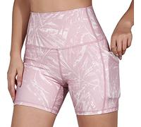 KOEMCY Pantaloncini Sportivi Donna Leggins Corti Shorts Vita Alta con Tasche Pantaloncino Ciclista Fitness Allenamento Palestra Running Yoga Calzoncini Elastici Sottogonna