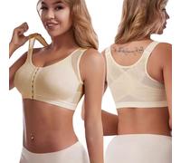 KOEMCY Reggiseno Sportivo Bra Top di Sport Push Up Bustier Biancheria Intima da Donna Senza Anello in Acciaio Sportivi Bandeau per Ginnastica Corsa Jogging Yoga(Beige/L)