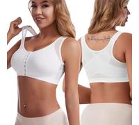KOEMCY Reggiseno Sportivo Bra Top di Sport Push Up Bustier Biancheria Intima da Donna Senza Anello in Acciaio Sportivi Bandeau per Ginnastica Corsa Jogging Yoga(Bianco/L)