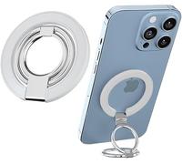 KOEMCY Supporto Magnetico Cellulare Anello Magsafe Accessori Smartphone Magnetic Phone Holder Supporto Telefono Magnetico Anello Per Cellulare Supporto Cellulare Da Tavolo(Bianco)