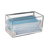 KOEMEHR Scatola portaoggetti in acrilico con coperchio, trasparente antipolvere per maschere, ombretti, rossetti, tamponi di cotone e altro ancora, trasparente