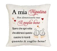 Koemore Nipotina Copricuscini Ricordo per il Nipotina Cuscino Decorativo 45X45CM Donne''A Mia Nipotina Non Dimenticarlo Mai Ti Voglio Bene''Incoraggiare il cuore delle persone Copricuscino ispirato