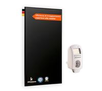 Könighaus Pannello Infrarossi 600W Black Edition con termostato smart e app (iOS/Android) - TÜV SÜD + 5 anni garanzia ✓ Doppia protezione ✓ Riscaldamento rapido