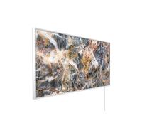 Könighaus pannello riscaldante a infrarossi - 1200 Watt | 5 anni di garanzia | Doppia protezione surriscaldamento | Corpo ultrapiatto per 18-29 m² | Colore cornice: bianco | Motivo: 08. Pietra natura