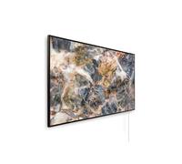 Könighaus pannello riscaldante a infrarossi - 800 Watt | 5 anni di garanzia | Doppia protezione surriscaldamento | Corpo ultrapiatto per 11-21 m² | Colore cornice: nero | Motivo: 08. Pietra naturale