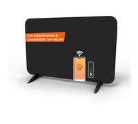 Könighaus Riscaldamento a infrarossi dual intelligente 450 W con controllo Wi-Fi tramite app e telecomando, con piedini porta-asciugamani e kit di montaggio Colore: Nero