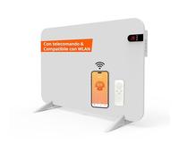 Könighaus Riscaldamento a infrarossi dual intelligente 450 W con controllo Wi-Fi tramite app e telecomando, con piedini porta-asciugamani e kit di montaggio Colore: Bianco